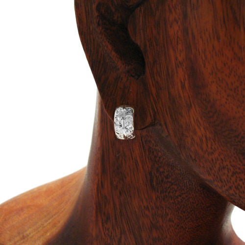 Dashing Dia Cut Stars and Circles Snap Huggie Earrings | Wholesale Sterling Silver Jewelry | Alternate