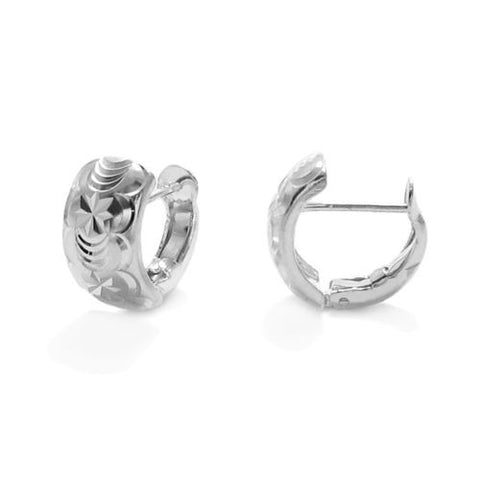 Lovely Dia Cut Stars and Crescents Snap Huggie Earrings | Wholesale Sterling Silver Jewelry | Main