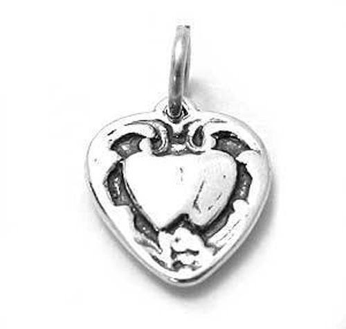 Engaging Double Heart in Heart Charm. Wholesale Sterling Silver Charms - Jewelry