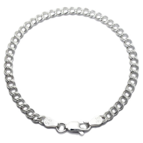 925 Sterling Silver Womens Stylish Chain Link wedding charms cute Bracelet