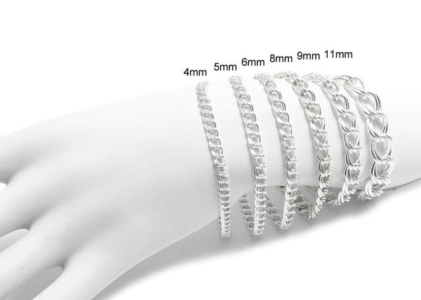 Charming Double Link Charm Bracelet 5mm 070 Gauge - 3 Lengths | Wholesale Sterling Silver Jewelry | Alternate
