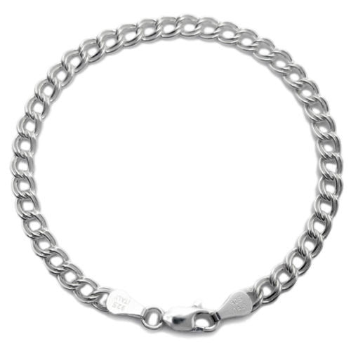 Sterling Silver Double Link Charm Bracelet 8 Inches - Chain & Findings Sterling  Silver