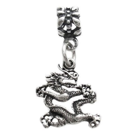 Marvelous Dragon Charm with Euro Bead | Wholesale 925 Sterling Silver Charms - Jewelry | Main