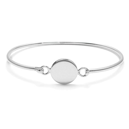 Simplistic Engravable Bangle Bracelet - 3 Lengths | Wholesale 925 Sterling Silver Jewelry | Main