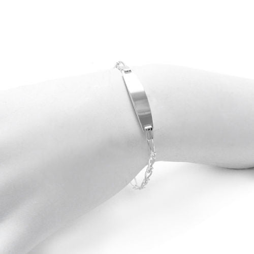 Gorgeous Child's Link Bracelet with Engravable I.D. - 3.5mm (080 Gauge) | Wholesale 925 Sterling Silver Jewelry | Alternate