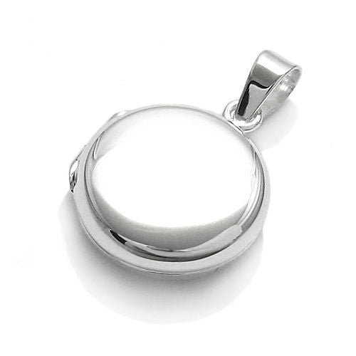 Dainty Engravable Flat Round Locket - 14mm | Wholesale 925 Sterling Silver Jewelry | Alternate