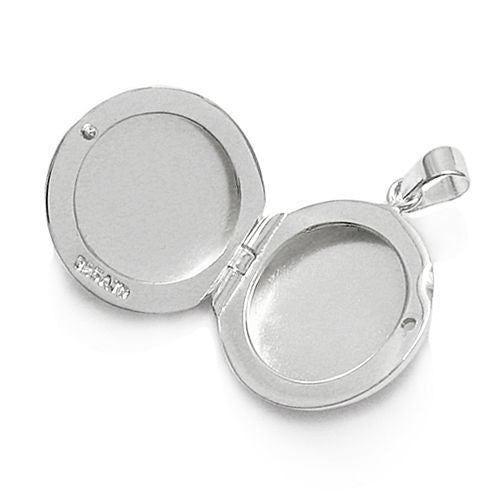 Dainty Engravable Flat Round Locket - 18mm | Wholesale 925 Sterling Silver Jewelry | Alternate