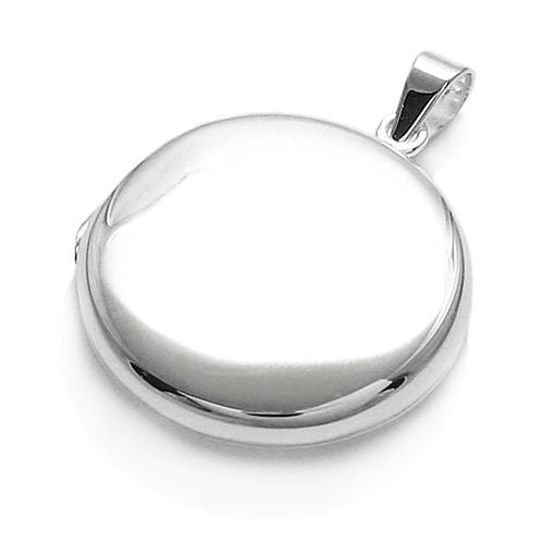 Dainty Engravable Flat Round Locket - 22mm | Wholesale 925 Sterling Silver Jewelry | Alternate