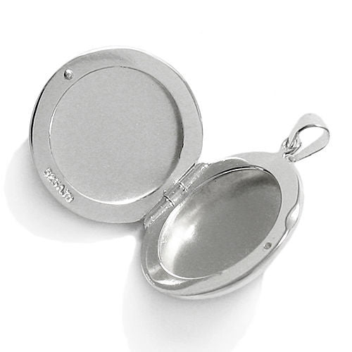 Dainty Engravable Flat Round Locket - 22mm | Wholesale 925 Sterling Silver Jewelry | Alternate