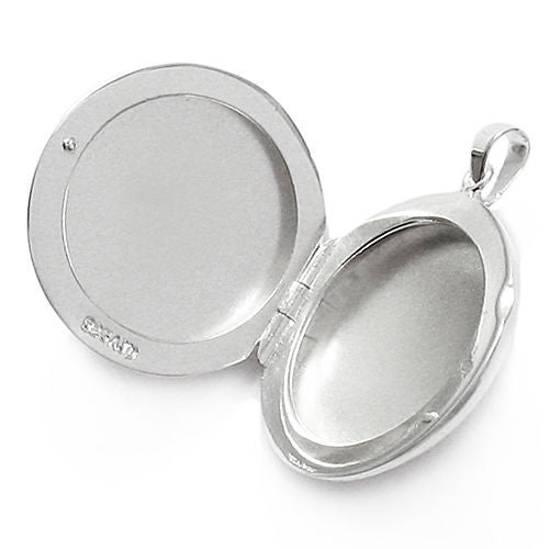 Dainty Engravable Flat Round Locket - 25mm | Wholesale 925 Sterling Silver Jewelry | Alternate
