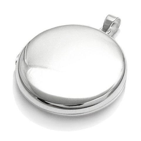 Dainty Engravable Flat Round Locket - 4 Sizes | Wholesale 925 Sterling Silver Jewelry | Main