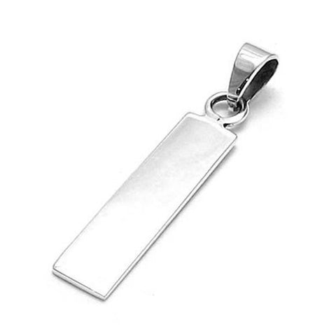 Modern minimalist engravable rectangular bar pendant | Wholesale Sterling Silver Jewelry | Main photo