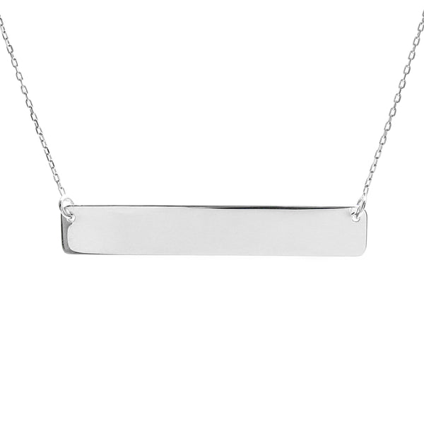 Sterling silver engravable bar necklace | Wholesale 925 sterling silver jewelry | Main photo