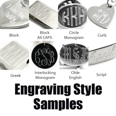 Engraved Blt Monogram Silver Compartment Pendant