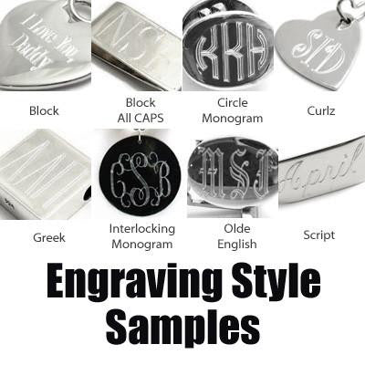 Engraving Style Samples | Wholesale Fashion Jewelry | Alternate