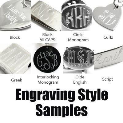 Engraving Style Samples | Wholesale 925 Sterling Silver Jewelry | Alternate