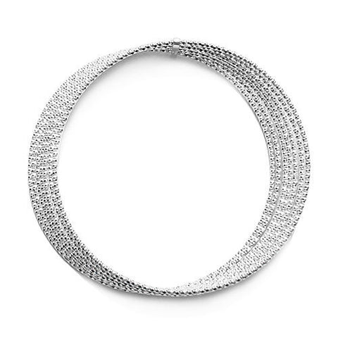 Shiny 7.5" Faceted Multi-Bangle Bracelet | Wholesale 925 Sterling Silver Jewelry | Main