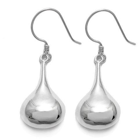 Dangling fat raindrop hanging hook earrings | Wholesale 925 Sterling Silver Jewelry | Item photo