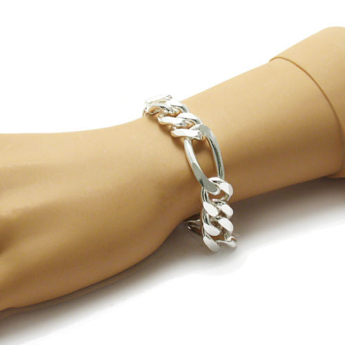 Solid 925 Sterling Silver 5MM Figaro Chain Bracelet for Women Teen & Men 7.5 IN Solid 925 Sterling Silver 5MM Figaro Chain Bracelet for Women Teen & Men 7.5 IN