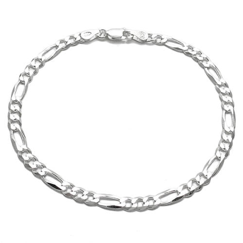 Amazing Figaro Link Chain 7" Bracelet - 5mm | Wholesale 925 Sterling Silver Jewelry | Alternate