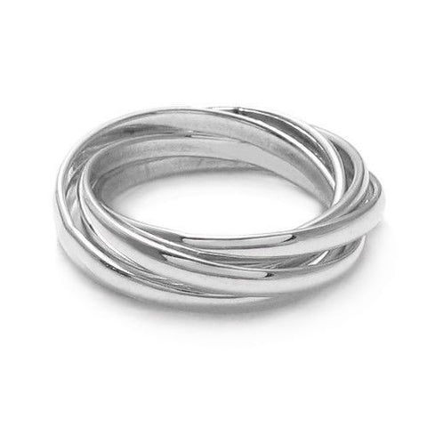 Pretty Five Intertwined Band Ring | Wholesale 925 Sterling Silver Jewelry | Main