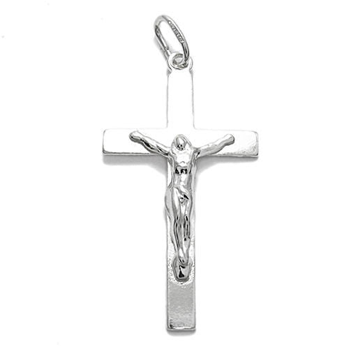 Charming Flat Crucifix Cross Pendant | Wholesale 925 Sterling Silver Pendant - Jewelry | Alternate