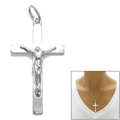 Charming Flat Crucifix Cross Pendant | Wholesale 925 Sterling Silver Pendant - Jewelry | Main