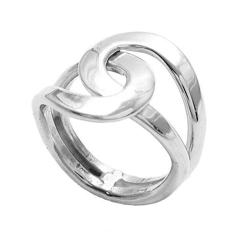 Gorgeous Flat Gradient Interlocking Loop Ring | Wholesale 925 Sterling Silver Jewelry | Main