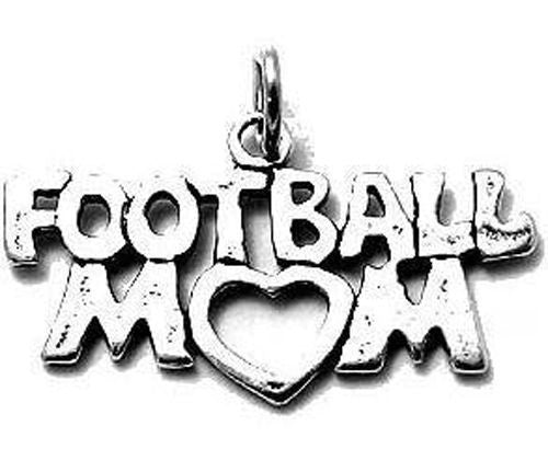 Adorable "Football Mom" Talking Charm for your sporty mother. Wholesale Sterling Silver Charms - Jewelry