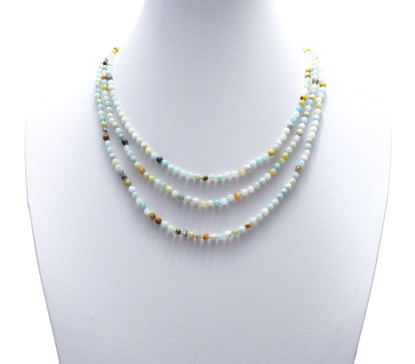 Genuine 60" Amazonite Bead Necklace w/ 5mm beads | Wholesale Fashion Jewelry | Alternate photo