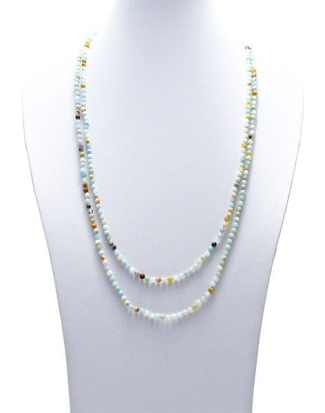 Genuine 60" Amazonite Bead Necklace w/ 5mm beads | Wholesale Fashion Jewelry | Main photo