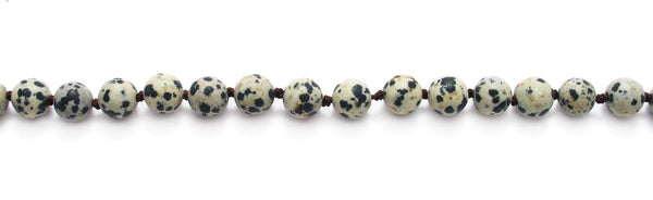 Genuine 60" Dalmatian Jasper Bead Necklace w/ 9mm beads | Wholesale Fashion Jewelry | Item photo
