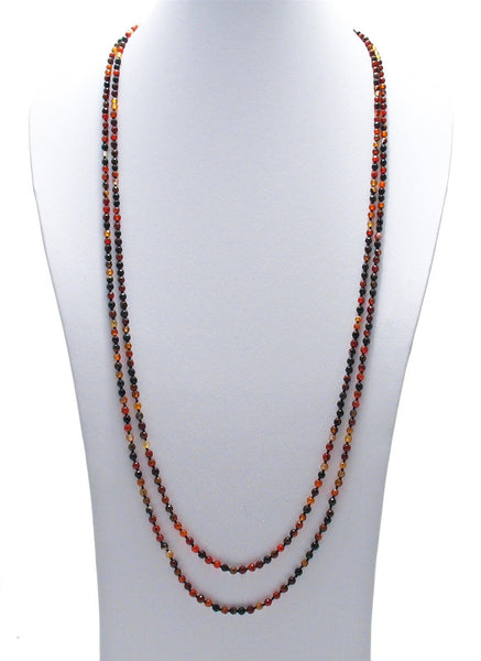 Genuine 74" Dark Carnelian Bead Necklace w/ 4.5mm beads | Wholesale Fashion Jewelry | Main photo