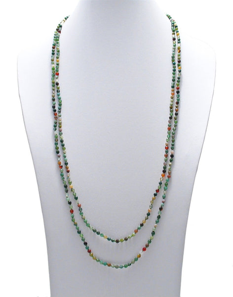 Genuine 70" Fancy Jasper Bead Necklace w/ 4mm beads | Wholesale Fashion Jewelry | Main photo
