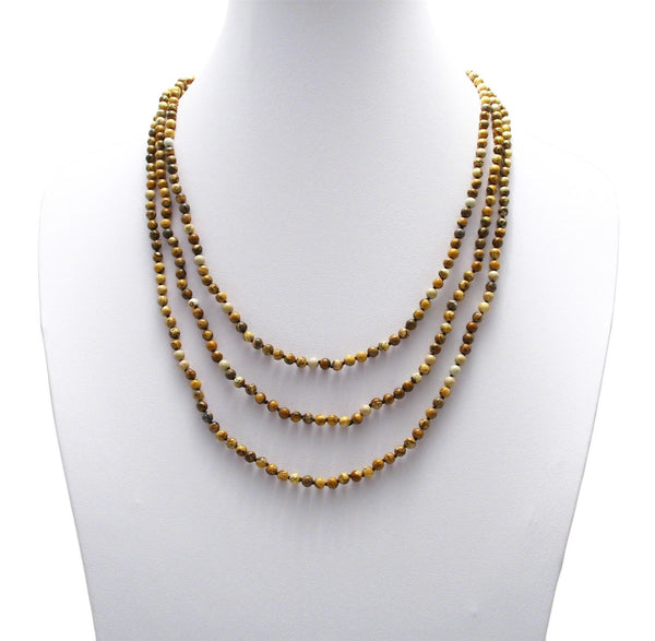 Genuine 70" Picture Jasper Bead Necklace w/ 5mm beads | Wholesale Fashion Jewelry | Alternate photo