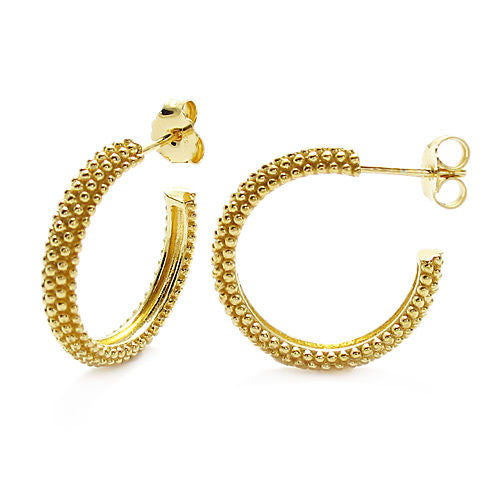 8mm Popcorn Style Round Hoop Post Earrings | Wholesale Sterling Silver Jewelry | Main