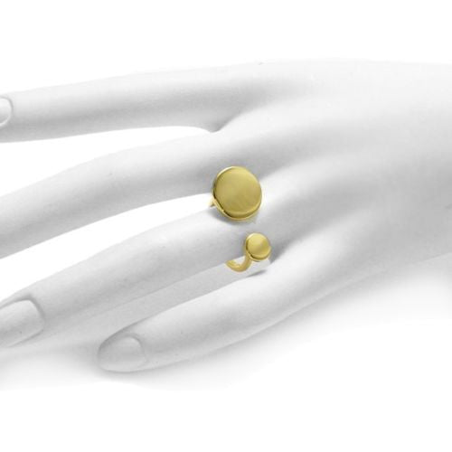 Lovely Gold Double Circle Engravable Ring | Wholesale 925 Sterling Silver Jewelry | Alternate