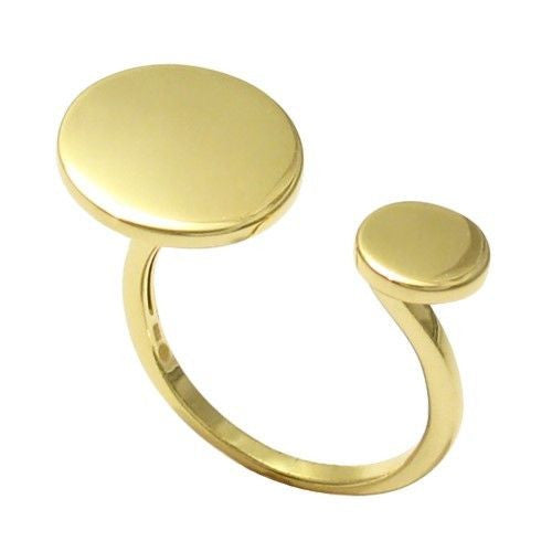 Lovely Gold Double Circle Engravable Ring | Wholesale 925 Sterling Silver Jewelry | Main