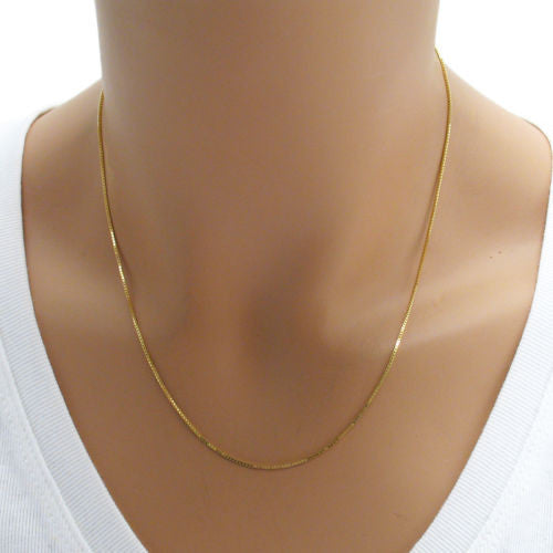 Vermeil sterling silver box chain 1.25mm width | Wholesale 925 sterling silver chains & jewelry | Alt photo