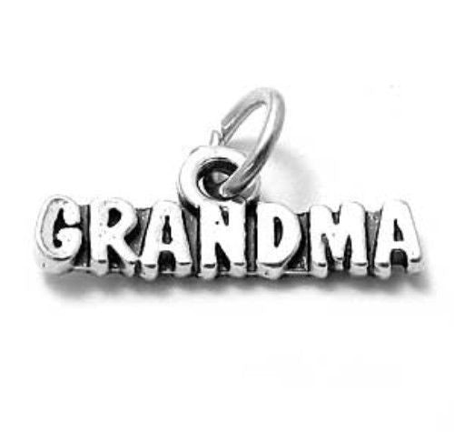 Lovely "Grandma" Scripted Charm with precise detailing. Wholesale Sterling Silver Charms - Jewelry