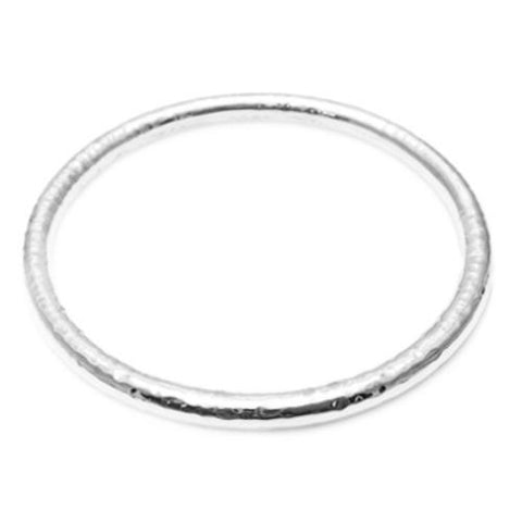 Simplistic Hammered Bangle Bracelet - 7 Inch | Wholesale 925 Sterling Silver Jewelry | Main