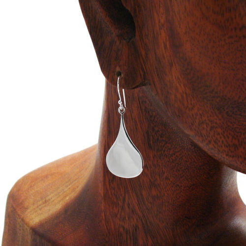 Simple hanging teardrop hook earrings | Wholesale 925 Sterling Silver Jewelry | Alternate photo