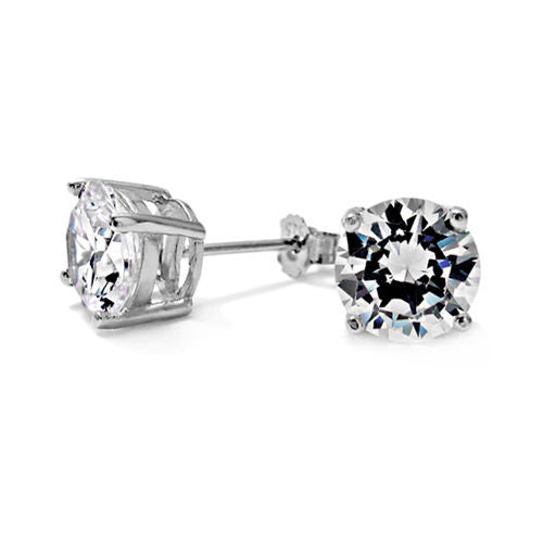 High Quality Round CZ Post Stud Earrings in 6mm | Wholesale Sterling Silver Jewelry | Alternate