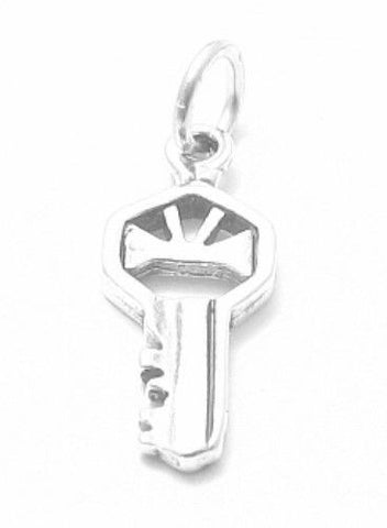 Simple House Key Charm | Wholesale 925 Sterling Silver Charms | Main