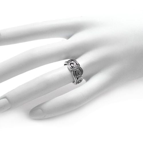 Stylish Interlocking Swirls Ring | Wholesale 925 Sterling Silver Jewelry | Alternate