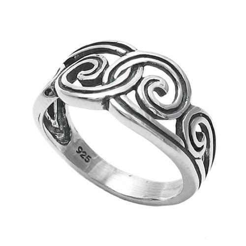 Stylish Interlocking Swirls Ring | Wholesale 925 Sterling Silver Jewelry | Main