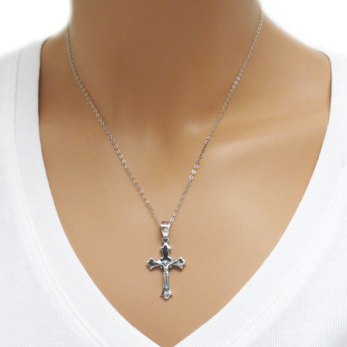 Fancy Jesus Crucifix Cross Pendant with Necklace options | Wholesale 925 Sterling Silver Pendant - Jewelry | Alternate