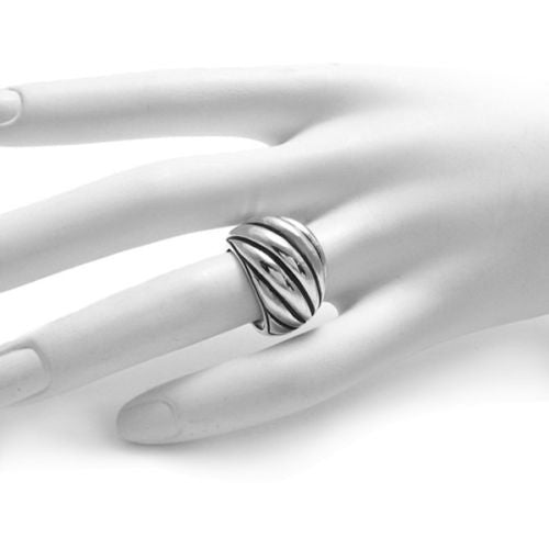 Large and Elaborate Domed Shrimp Ring | Wholesale 925 Sterling Silver Jewelry | Alternate