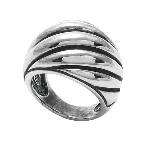 Large and Elaborate Domed Shrimp Ring | Wholesale 925 Sterling Silver Jewelry | Main