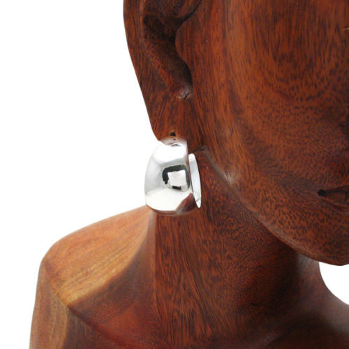 Large Plain Cigar Band Post Earrings in 29mm | Wholesale Sterling Silver Jewelry | Alternate